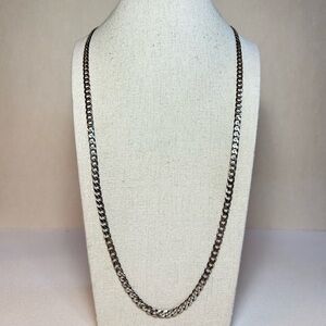 Long Sterling Silver 925 Cuban Curb Italy 28” Chain Necklace Thick 5mm 21 grams